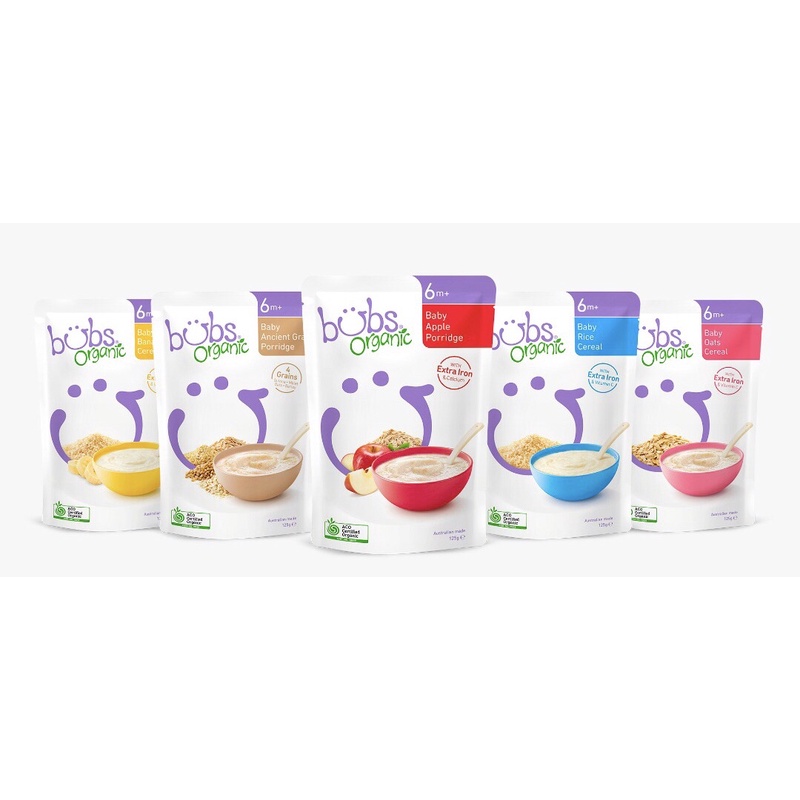Bubs Organic Baby Rice Cereal/ Banana/ Ancient Grain Porridge/ Toothy Rusks Shopee Singapore