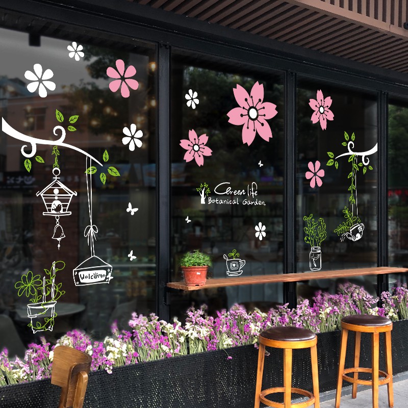 Personalized Creative Glass Stickers Restaurant Shop Sliding Door ...