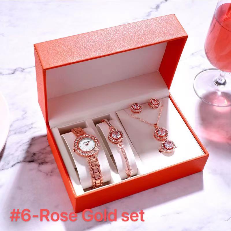 Coisini Women Watch Star Bracelet Ring Earrings Necklace Set Leather Birthday Valentine s Gift Quartz Watch Electronic Watch Shopee Singapore
