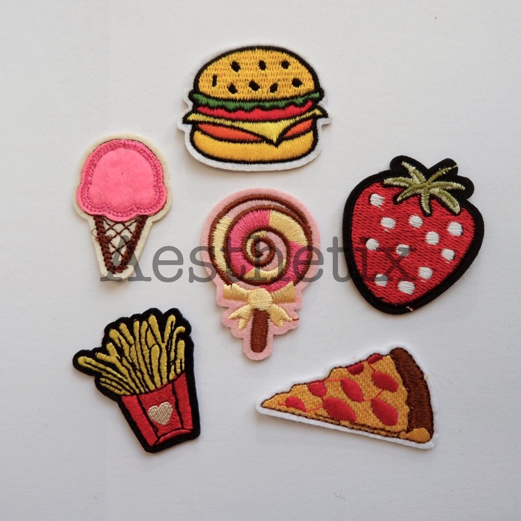 Food SERIES 2 Iron Embroidered Patches / Patches / Ice Cream Emblems ...