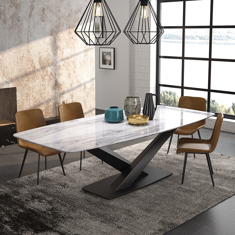 Nordic marble table luxury dining table and chair combination home ...