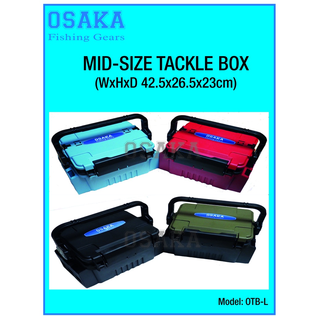 OSAKA TACKLE BOX Size: M (Mid-Size) (42.5x26.5x23cm) like meiho versus  VS-7070 fishing tackle box