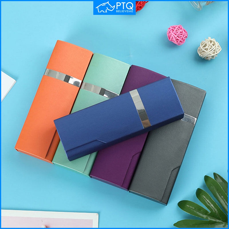 PTQ High Quality Glasses Case Portable Glasses Case Retro Art Leather