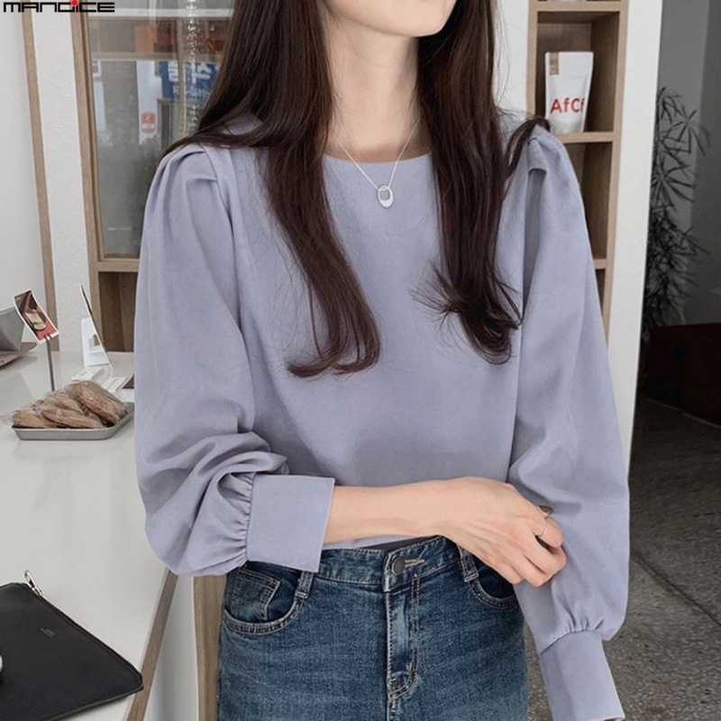 Korean Version Of Simple Temperament Niche Long-sleeved Top Women's Clothing Loose Jacket Slim Top Plain T