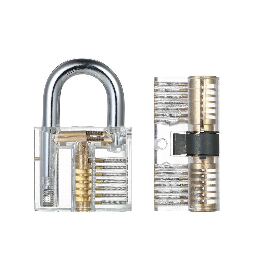 15pcs Lock Picking Set Kit Tool with Transparent Practice Training Padlock  Lock for Locksmith Beginners and Professional 