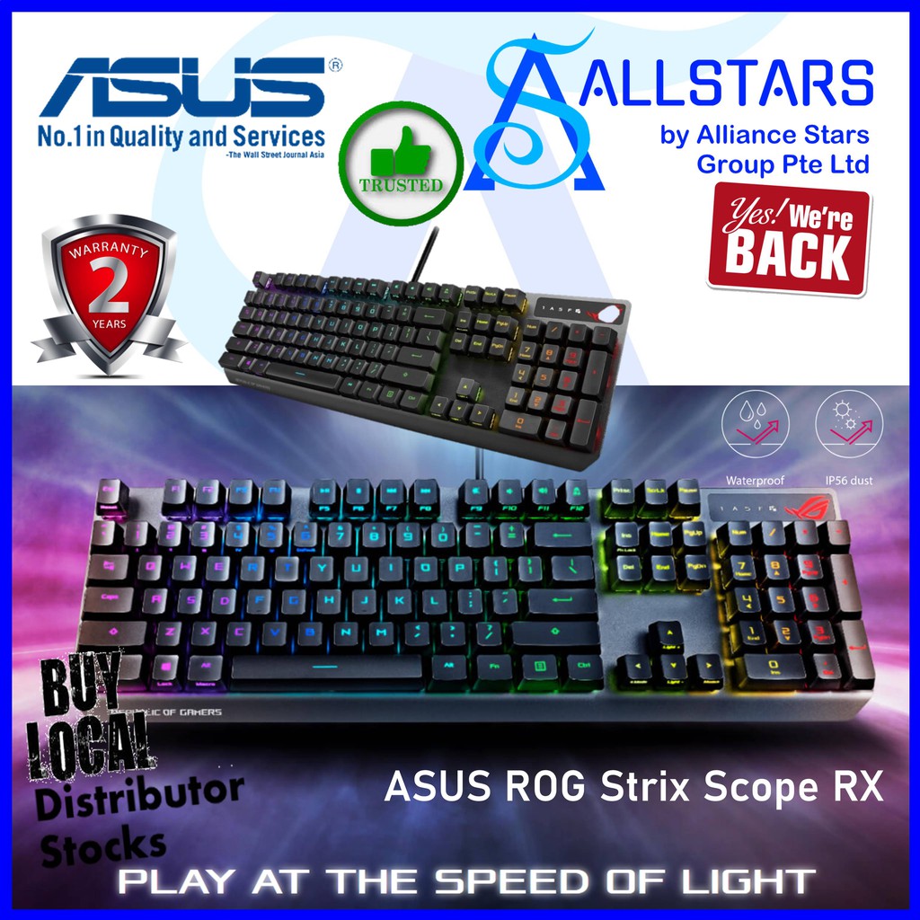ASUS ROG Strix Scope RX (Optical RED switch) Mechanical Gaming Keyboard ...