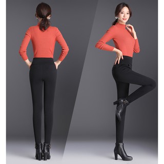 READY STOCK Women Plus Size Leggings Pants Stretch High Waist Black ...