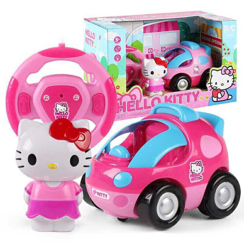 Cute Pink Hello Kitty Cat with Music Flashing Light RC Car Kids Toys Shopee Singapore