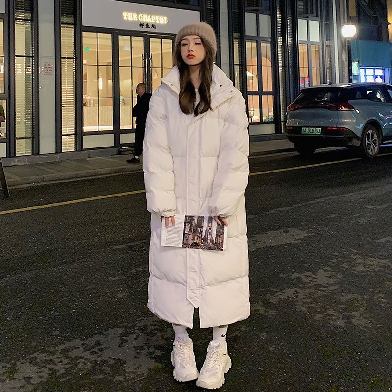 Thickened Cotton Coat Women's Long Korean Version Loose Down Cotton ...