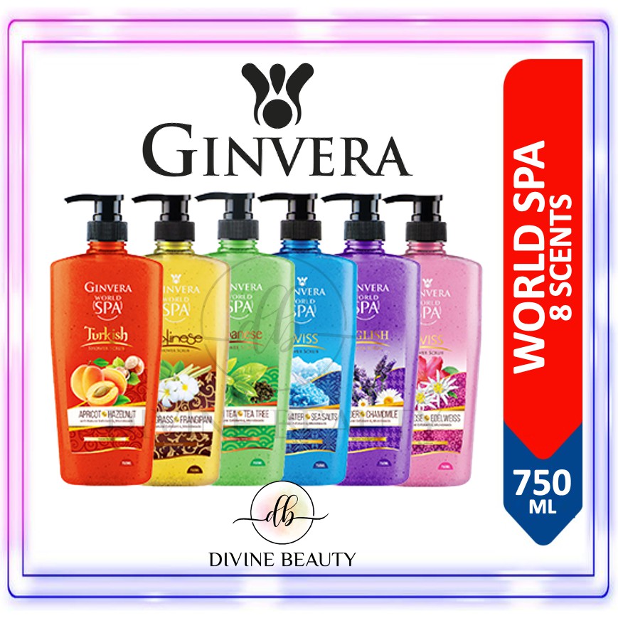 GINVERA World Spa Shower Scrub Bodywash 750ml Bath Body Wash