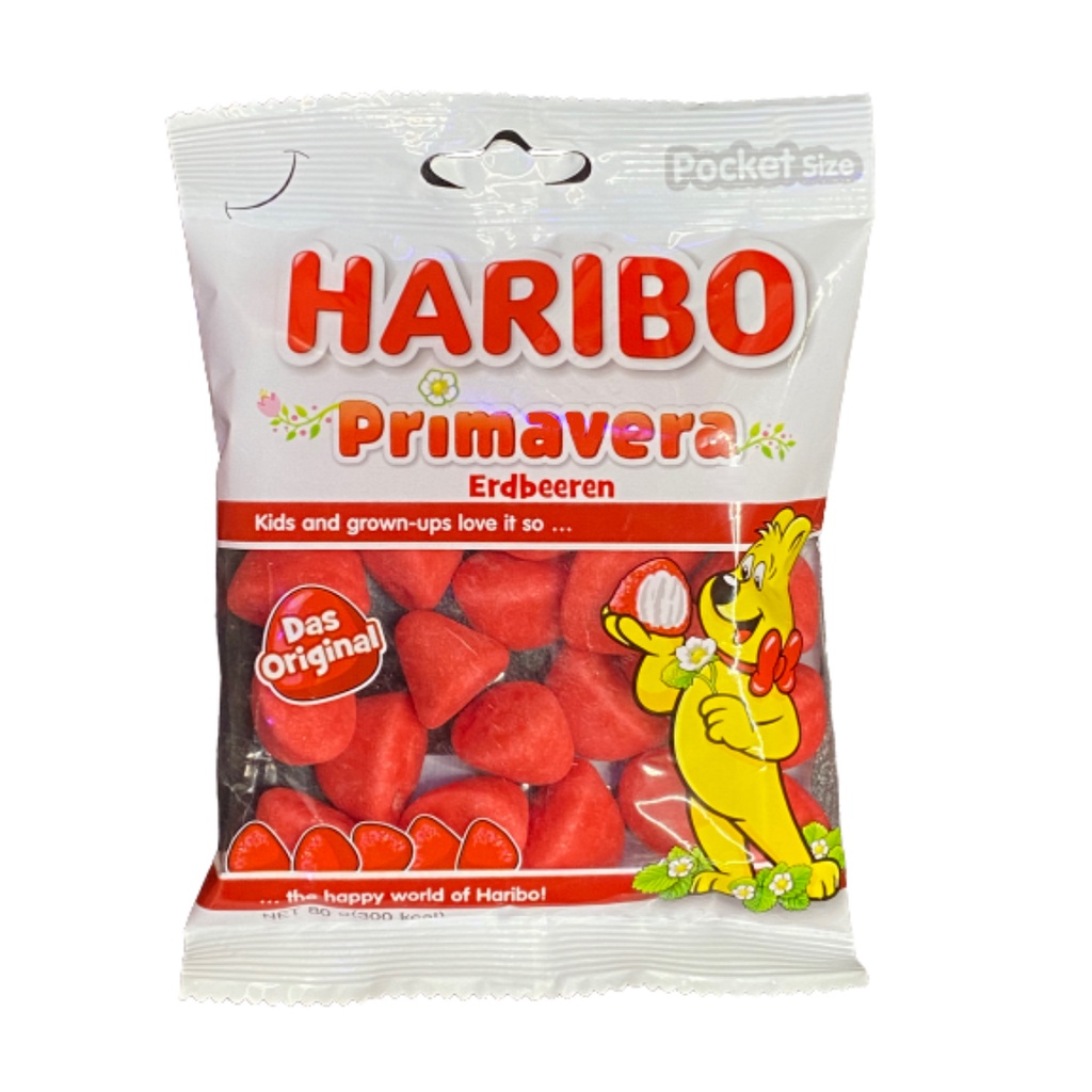 Haribo primavera strawberry marshmallow Jelly Gummy 80g Shopee Singapore