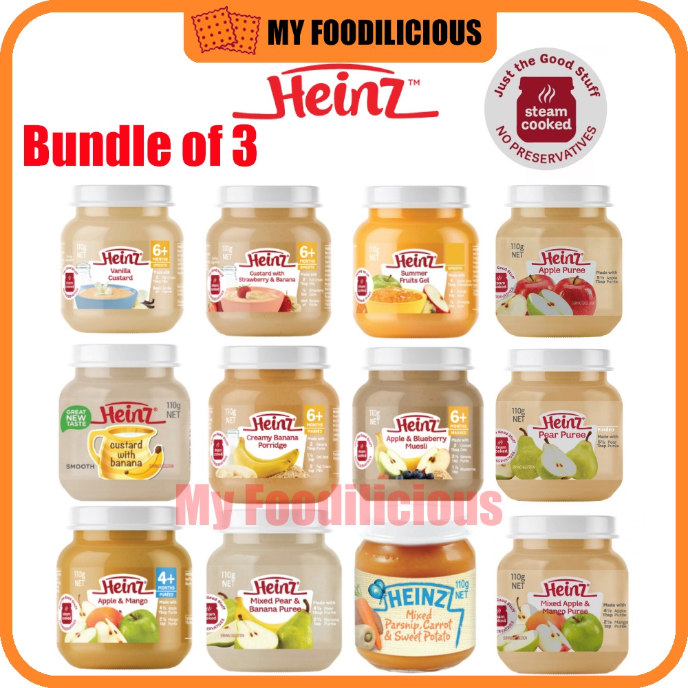 Heinz Baby Puree Food Jar 110g Assorted Flavours Shopee Singapore