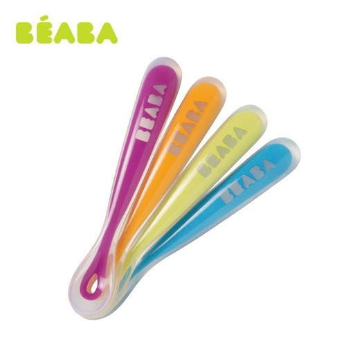 Beaba Set of 4 Ergonomic 1st Stage Spoon (2 colors) | Shopee Singapore