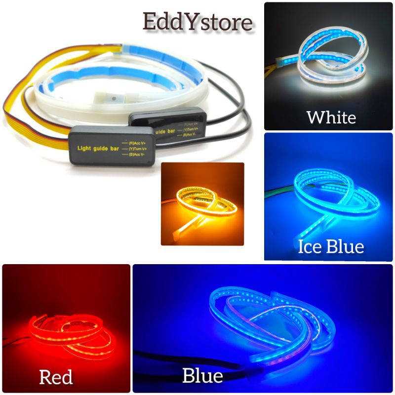 A Pair Of LED Eyebrow Lights slim DRL Flexible Car waterproof 60cm And ...