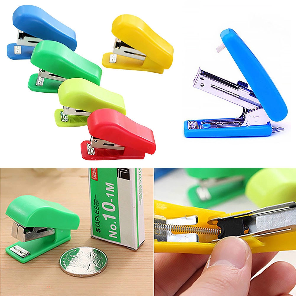 MINI Stapler Elevator Mini No. 10 Stapler Set Cartoon Financial Binding ...