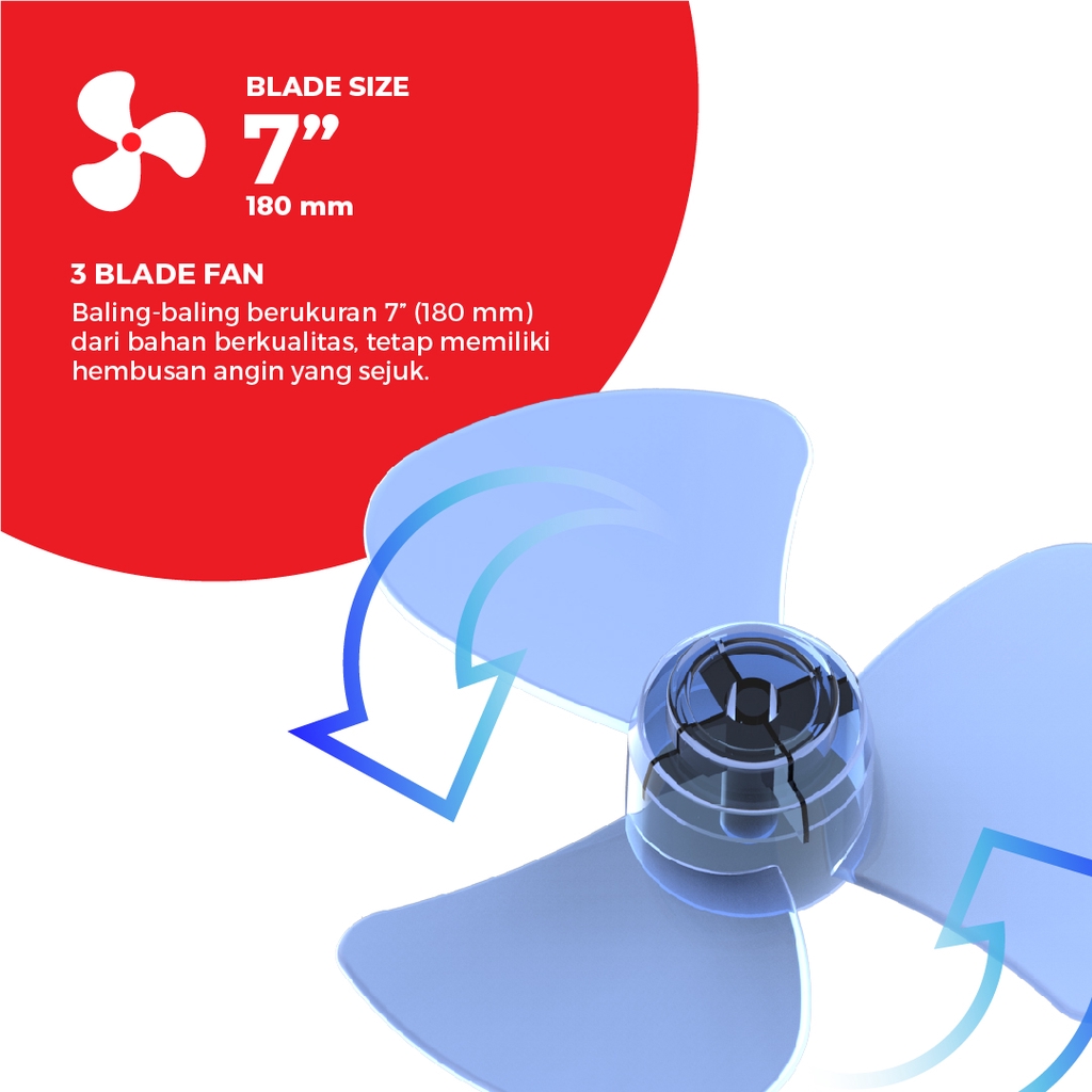 Maspion Kipas Angin Meja Desk Fan 7 Inch F-182 - Gambar 4