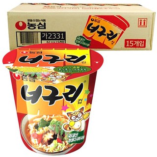 Korean Cup Ramen Bowl Nongshim neoguri Raccoon Cup Noodle 62g x 15ea