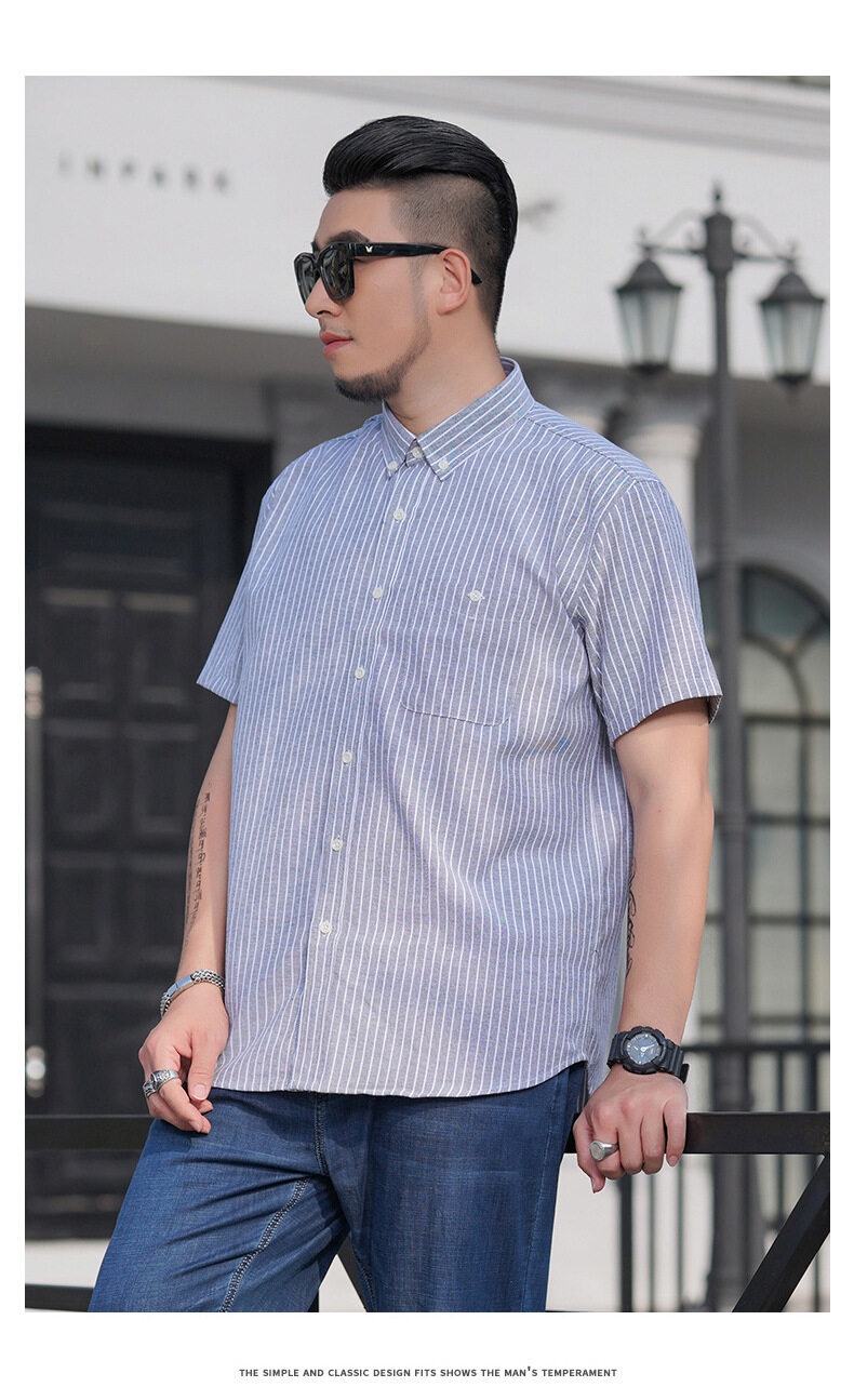 Men's Plus Size Casual Printed Short Sleeve Shirt