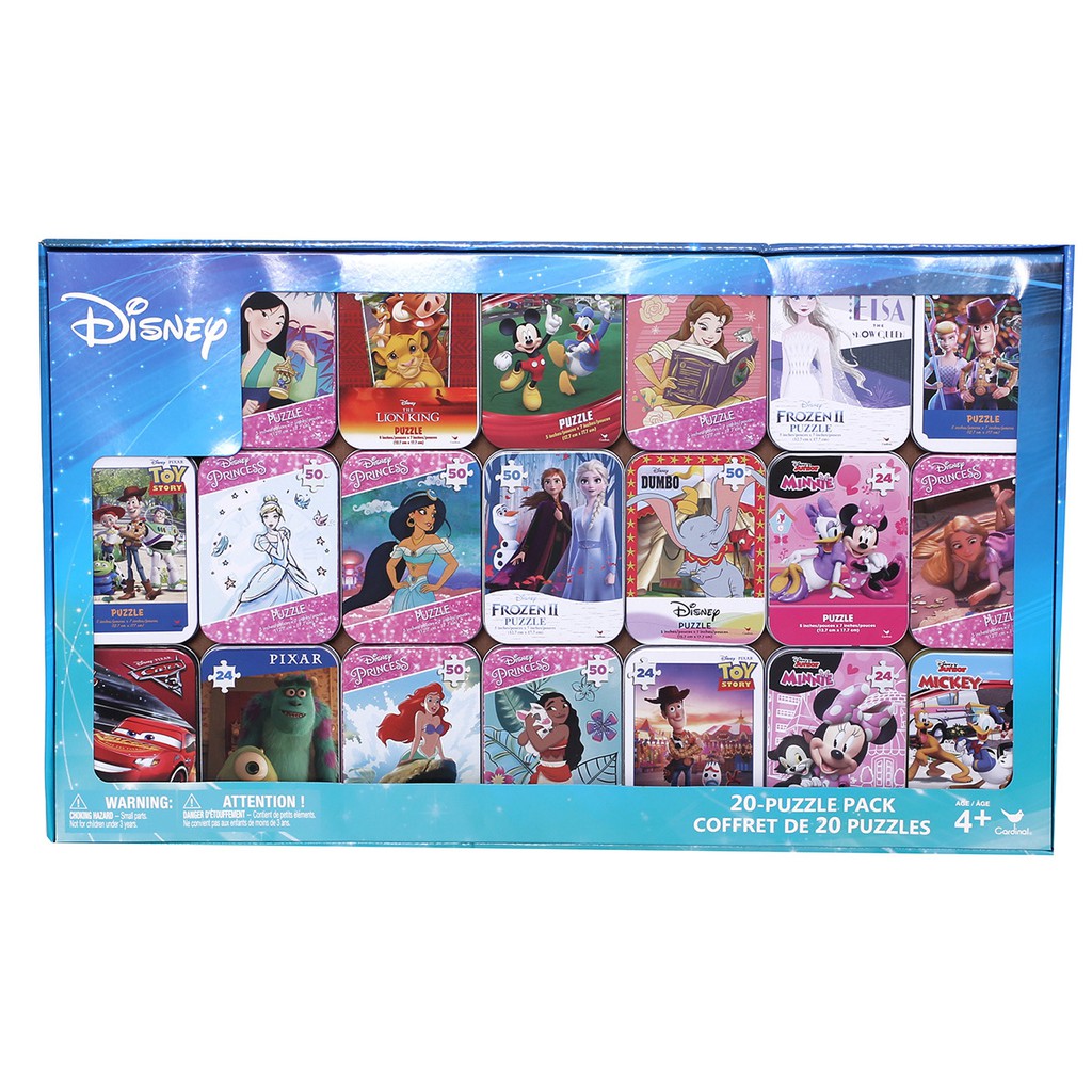 Disney Puzzle Tins 20 Packs Frozen / Mulan / Mickey Mouse / Toy Story / Cinderella / Aladdin