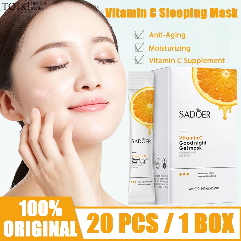 SADOER Vitamin C Sleeping Mask【20PCS/1BOX】Moisturizing Skin Care ...