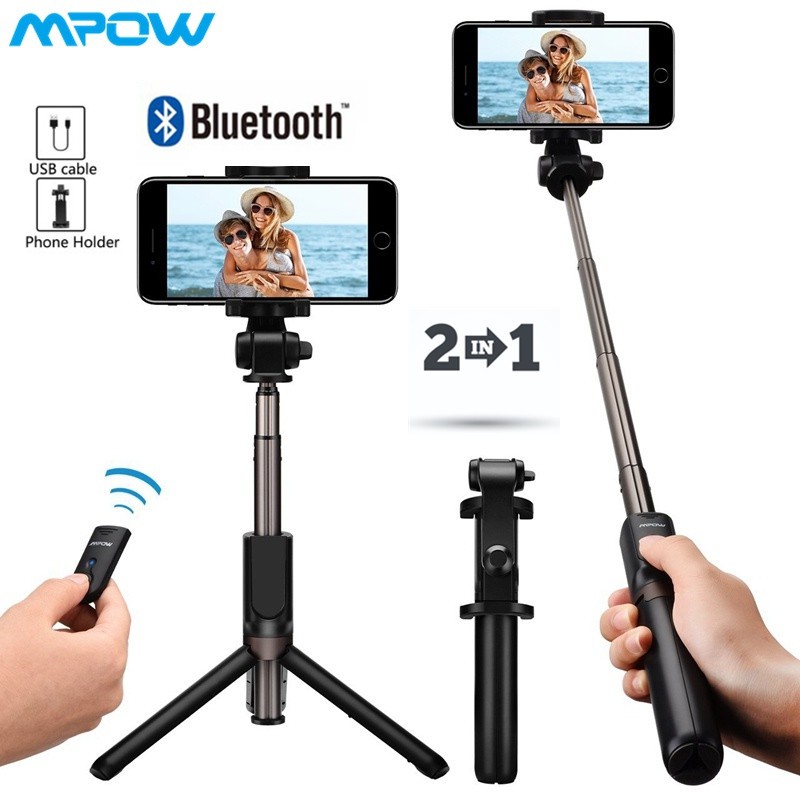 (in stock)Mpow Bluetooth Foldable Selfie Stick Tripod Remote Control ...