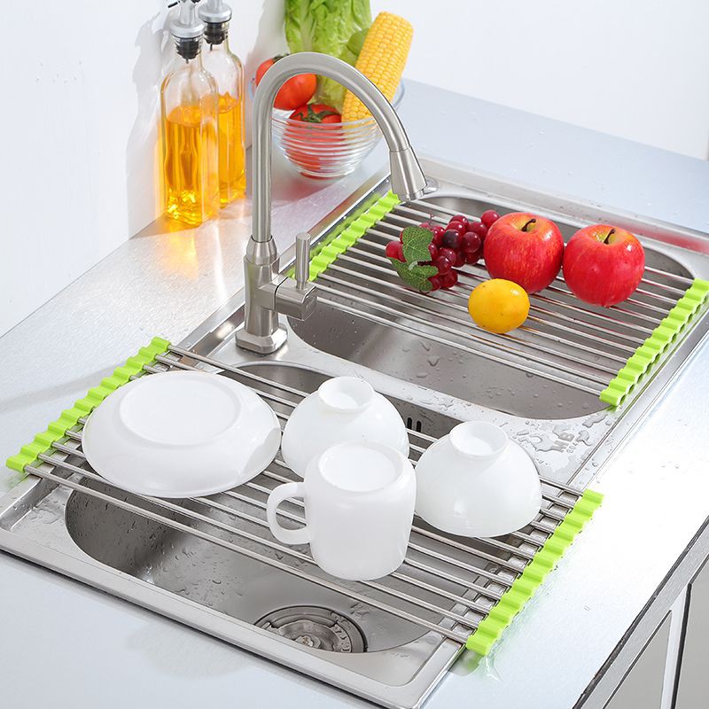 Roll-Up Stainless Steel Dish Drying Rack Portable Over Sink