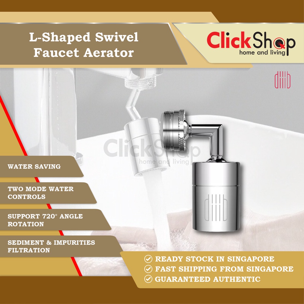 DIIIB L-Shaped Super Angle Faucet Aerator 360 Degree Swivel Tap Bubbler ...