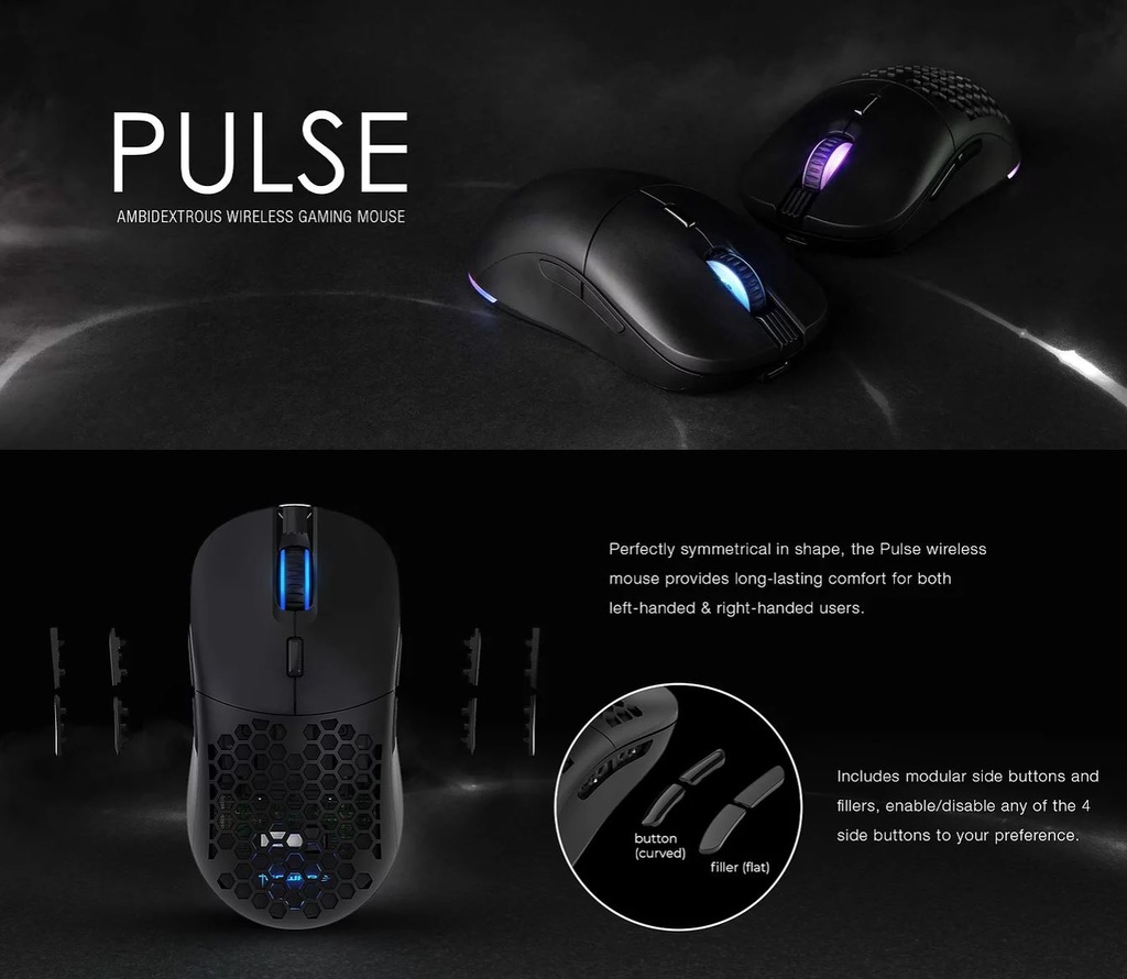 Tecware Pulse 16K DPI Wireless Gaming Mouse White/Black (1 Year ...