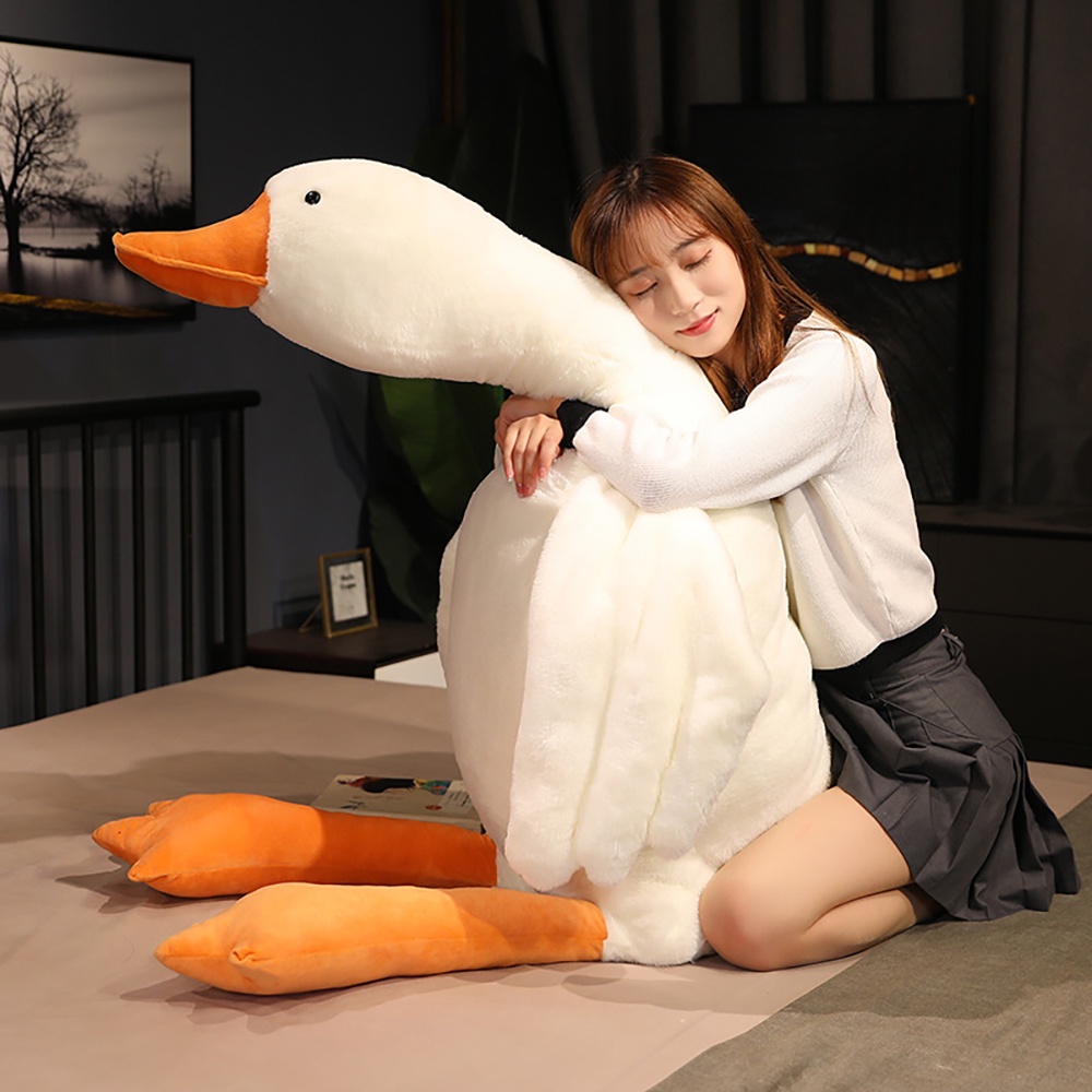 Simulation big wings duck plush pillow toy hug cute wild goose soft stuffed giant bird doll Shopee Singapore