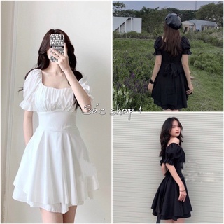Ulzzang Square Neck Dress With Chest And Bow Tie Party Dress Is Very Beautiful In Various Colors Shopee Singapore