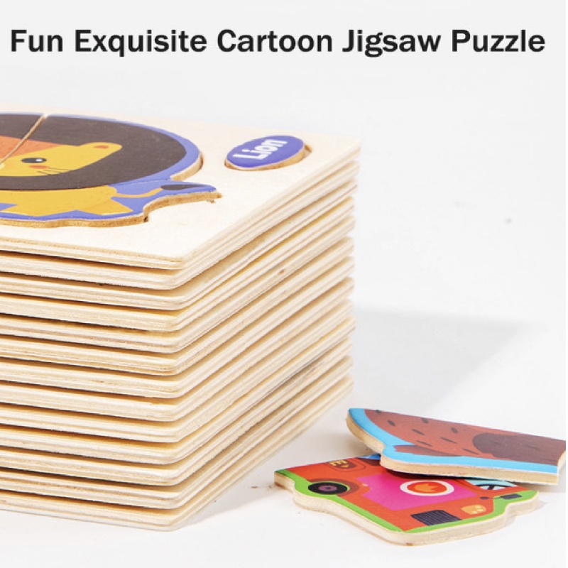 Wooden Toys Small Size 3D Puzzle Cartoon Cognitive Jigsaw Puzzle Kids ...