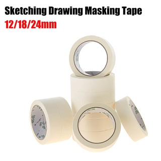 50M Masking Tape White Color Single Side Tape Adhesive Crepe Paper for Oil  Painting Sketch Drawing Supplies Wholesale No Trace