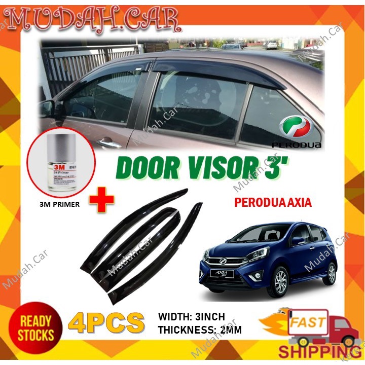 Perodua Axia Door Visor 3 inch Air Press Window Wind Deflector (4PCS ...