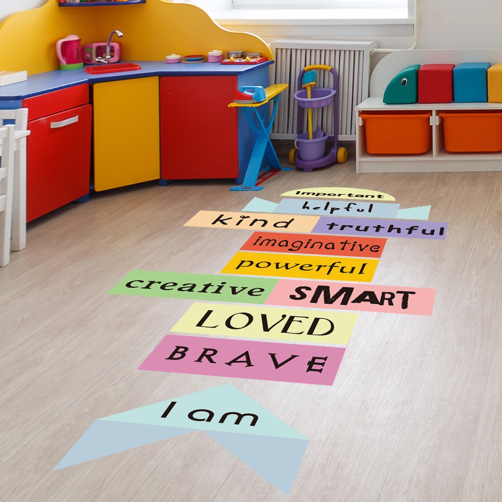 English Game Floor Stickers Children's Room Kindergarten Decoration ...