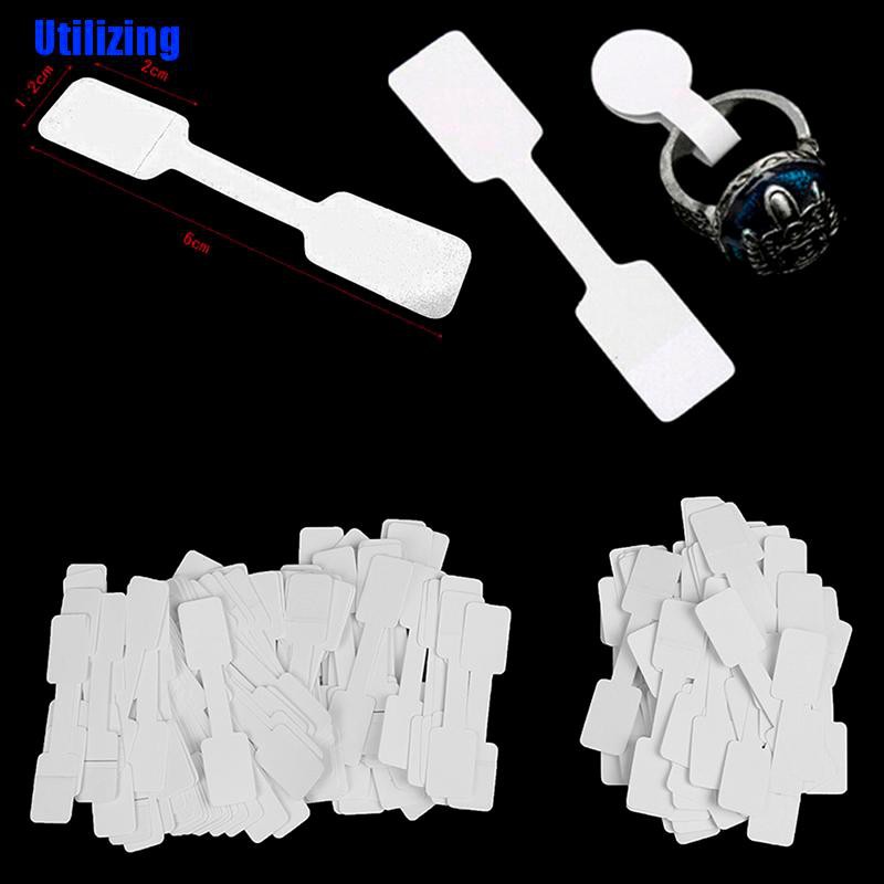 UTZN 50/100Pcs Blank Price Tags Necklace Ring Jewelry Labels Paper Stickers