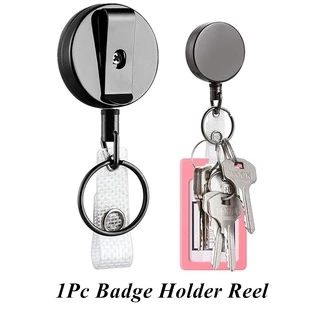 5 Retractable Badge Holder 1.5 Pull Reel Metal ID Belt Clip Key