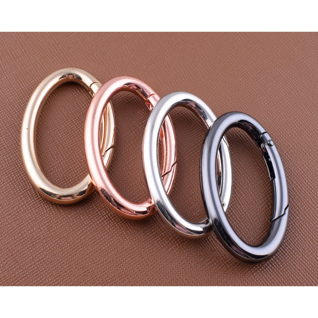 Metal Push Snap Hook,38mm Spring Gate Rings,Light gold/Rose gold/Silver ...