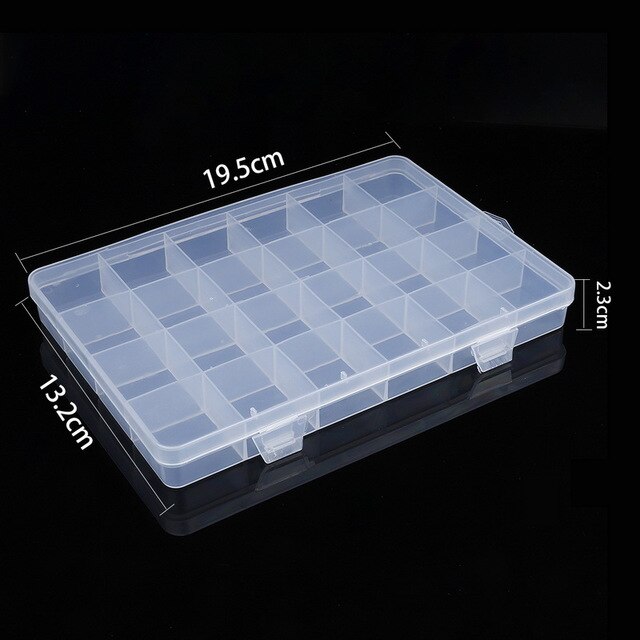 Plastic Storage Jewelry Box Compartment Adjustable Transparent ...