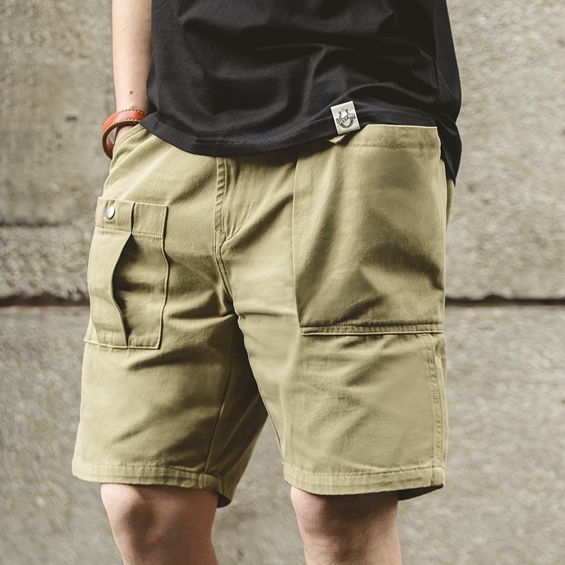 P37 military short pure color big multi-pocket cargo shorts pure cotton ...