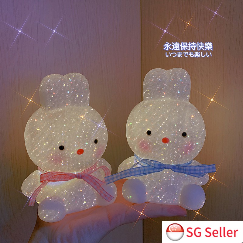【SG Local Stock】LED Cartoon Night Light Cute Rabbit Lamp Decorations ...