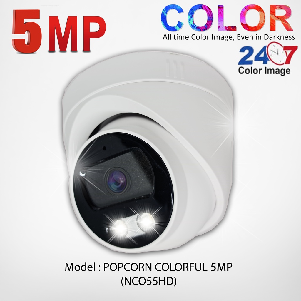 Full Color 5MP 5 Megapixel Colorvu Popcorn Indoor CCTV Camera | Shopee ...