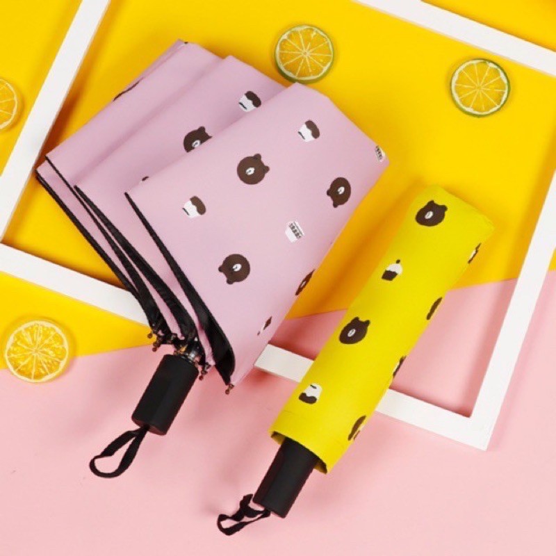 LINQING Bear folded sun/rain umbrella(Hand Open) | Shopee Singapore