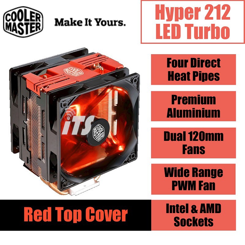 Ventilateur Cooler Master Hyper 212 LED Turbo Red Cover;RR-212TR