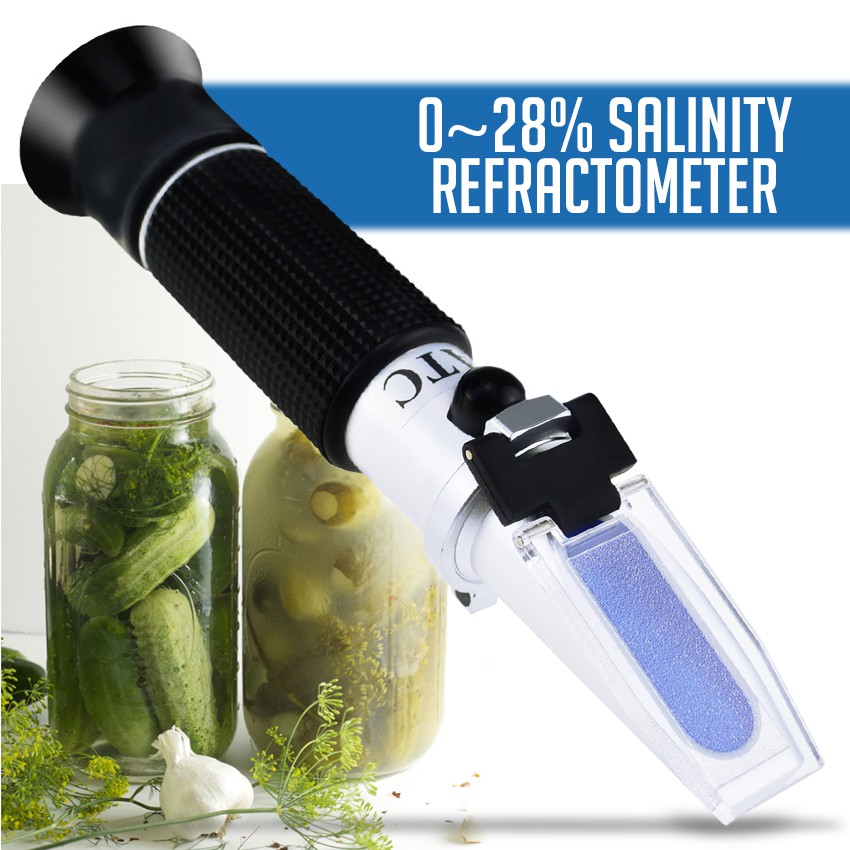 Salinity Refractometer 0-28% ATC, Sodium Chloride (NaCl) Salt Level ...