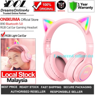 Onikuma B90 RGB Cat Ear Bluetooth 5.0 Wireless Gaming Headset – Onikuma  Gaming