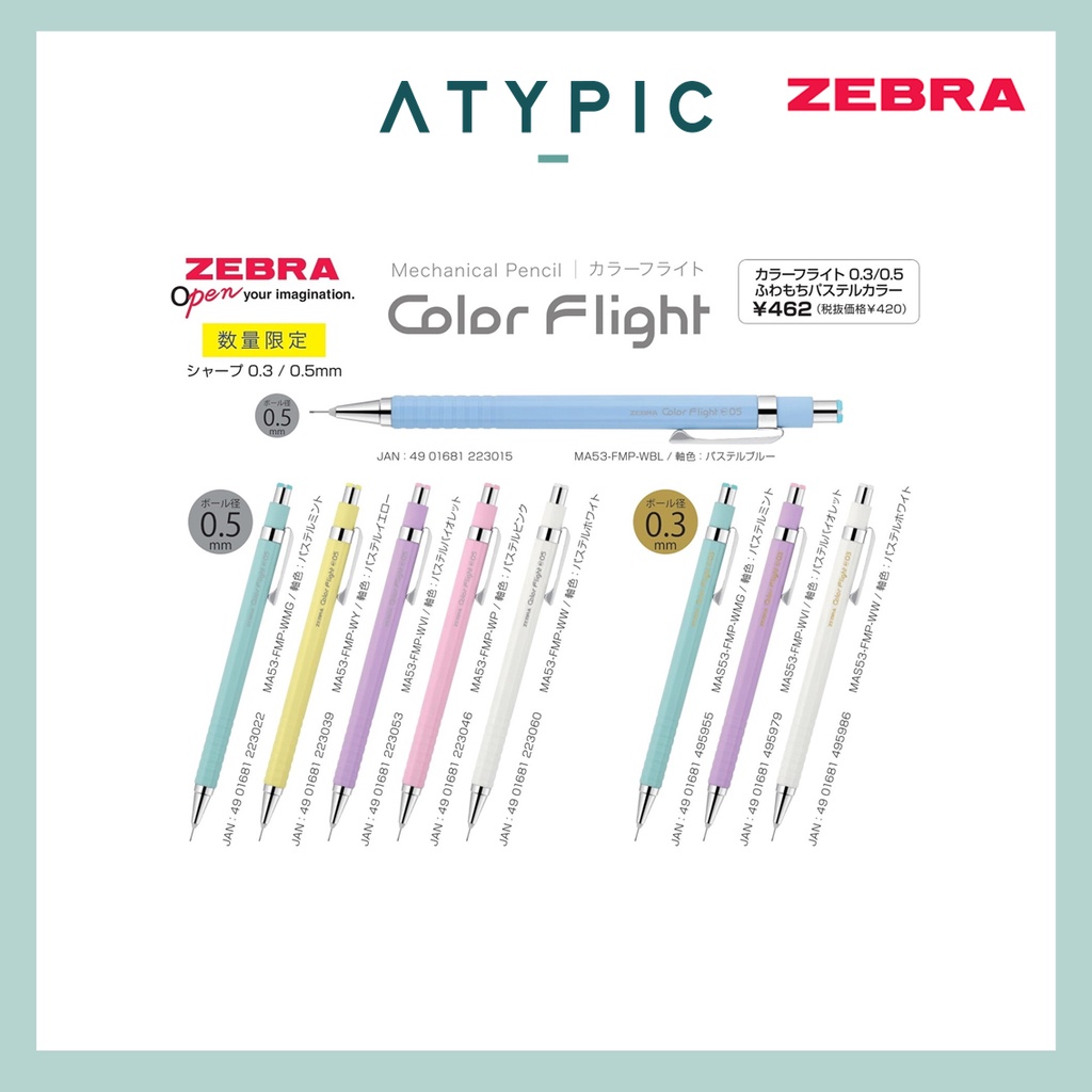 Zebra Color Flight Mechanical Pencil 0.5mm/0.3mm Shopee Singapore