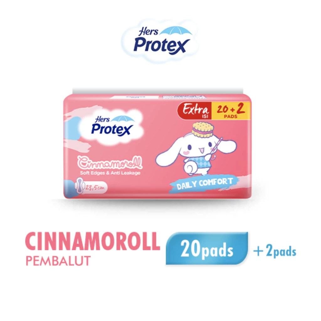 Hers Protex Daily Comfort Day Pembalut Wanita Cinnamoroll Bag Isi 20 + 2 Pcs