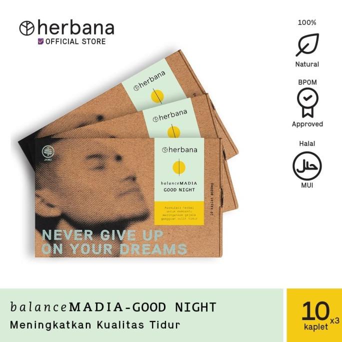 Herbana Balance Madia Good Night 10 Caps (Bundling 3pc) Shopee