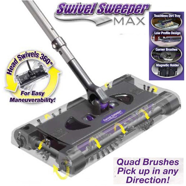 Swivel Sweeper MAX Rechargeable Broom Automatic Cordless Easy Maneuverability Shopee Singapore
