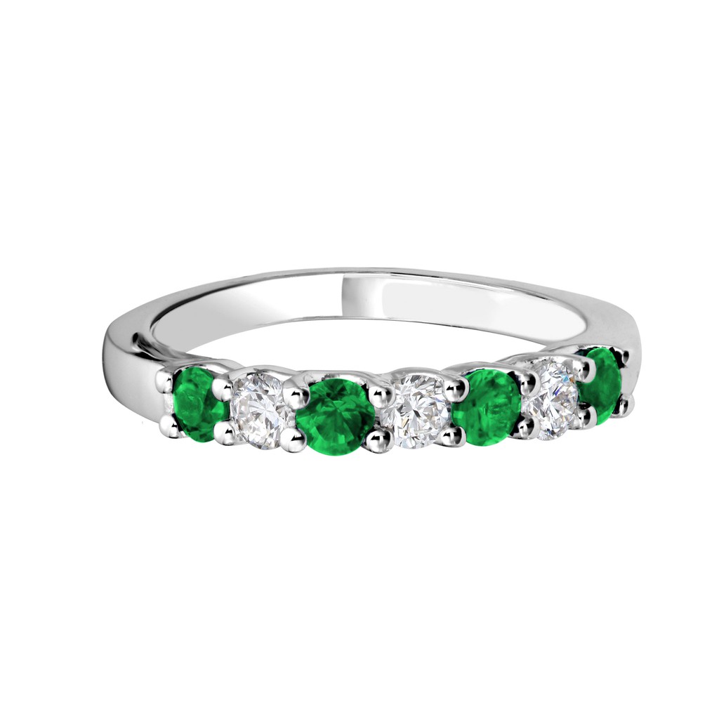 Gold diamond and emerald on sale ring